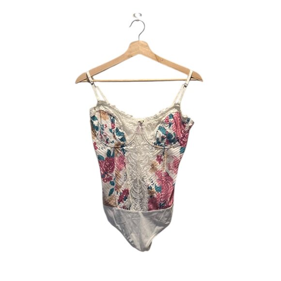 Free People Intimately Good Luck Charm Bodysuit Cream Size L - Picture 2 of 14